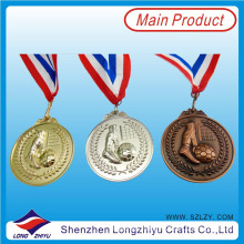 Zinc Alloy 3D Football Medal Die Cast Gold Silver Bronze Medal, Medal with Your Own Logo